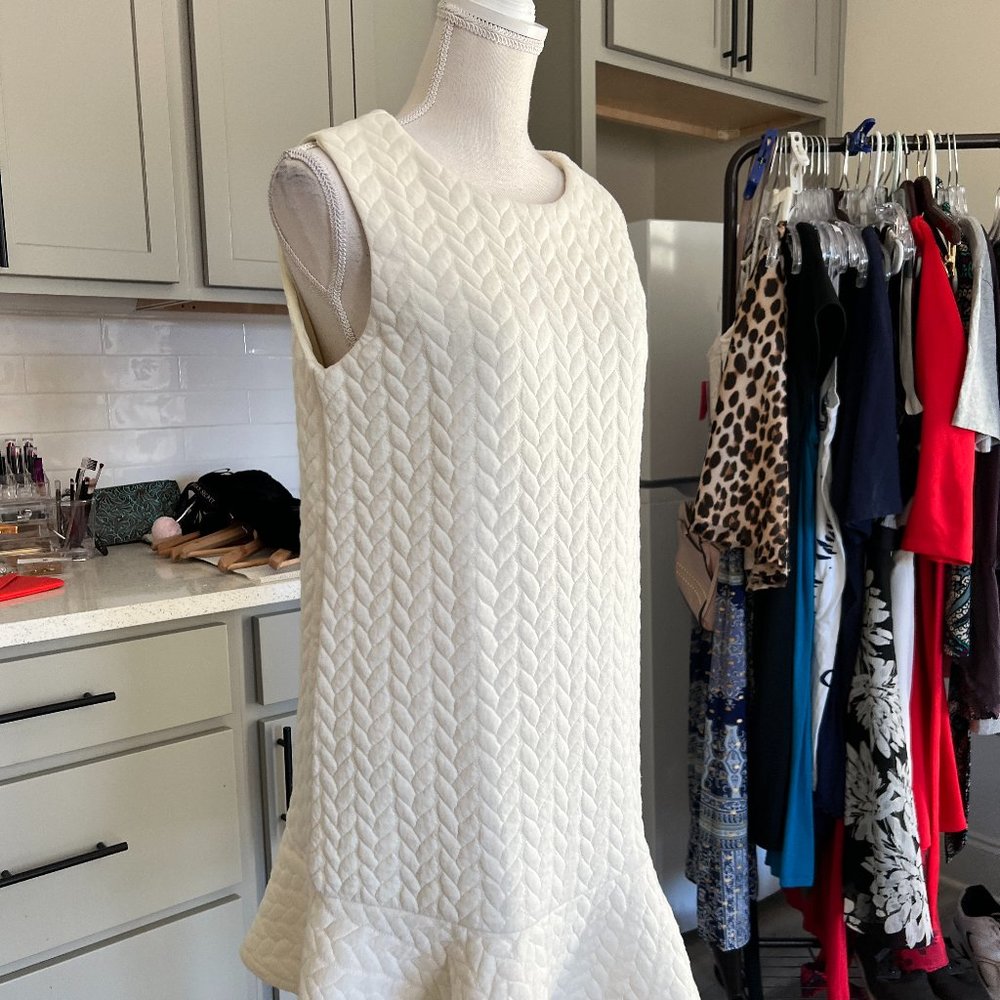 HYPR Ivory Jumper Classic Quilted Chevron Pattern Size Large NWT - Picture 4 of 10